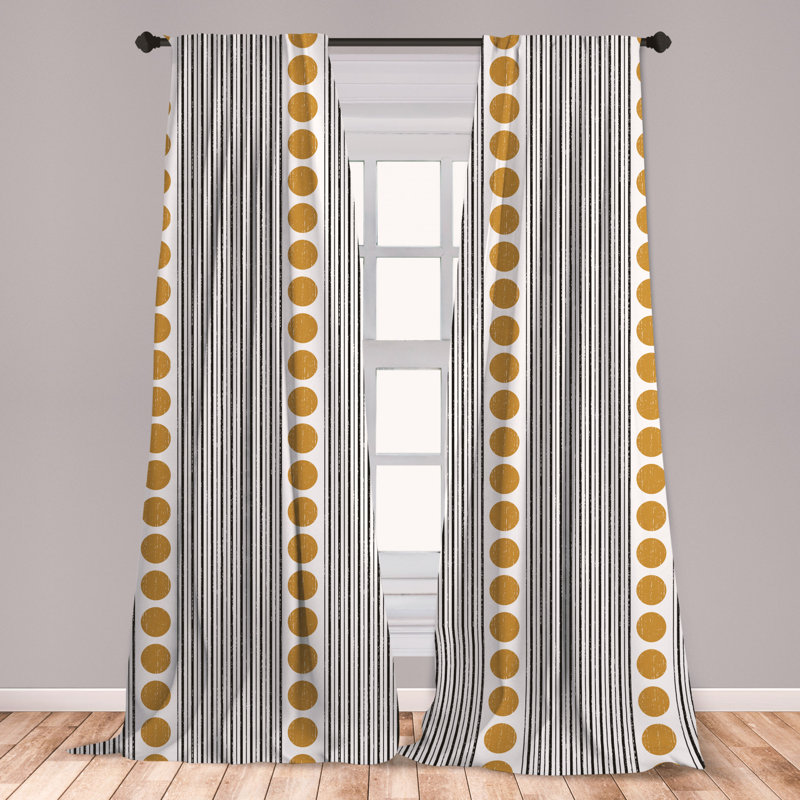 East Urban Home Striped Room Darkening Rod Pocket Curtain Panels